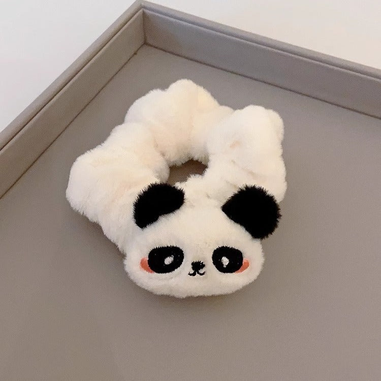 Sweet and cute panda grab clip female autumn and winter new plush hairline pressure hair headband headband headband shark clip set