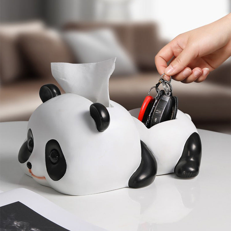 ins creative panda pumping tissue box ornament key storage living room dining table home decoration Nordic cute