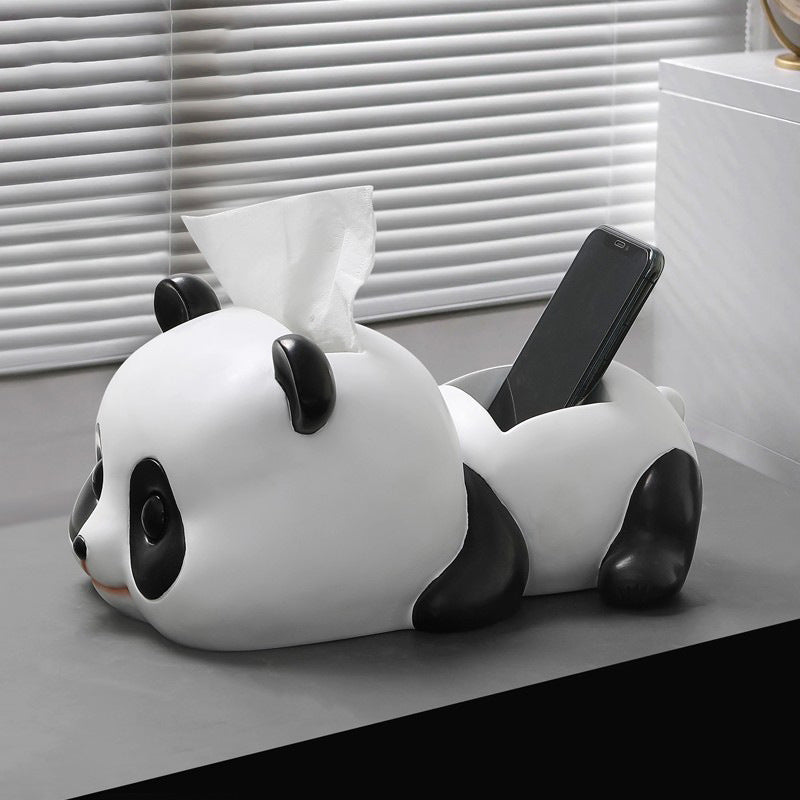 ins creative panda pumping tissue box ornament key storage living room dining table home decoration Nordic cute