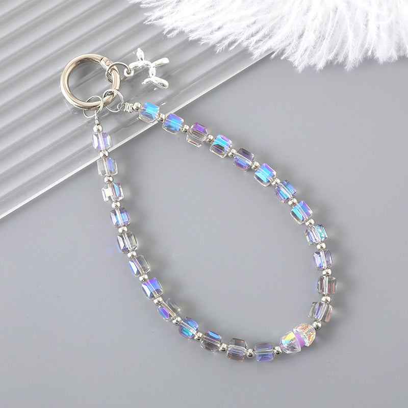 New crystal beaded pendant fashionable light luxury luggage pendant mobile phone case keychain lanyard anti-drop mobile phone lanyard