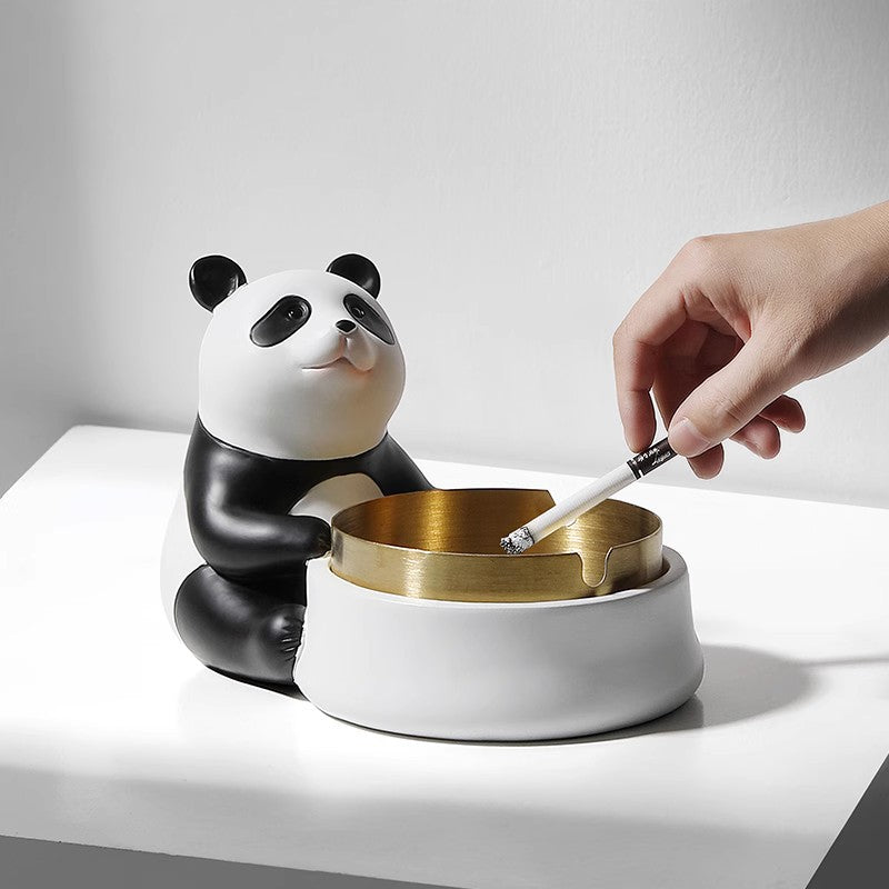 Panda ashtray ornament Chengdu souvenir living room desktop soft decoration office light luxury high-end gift